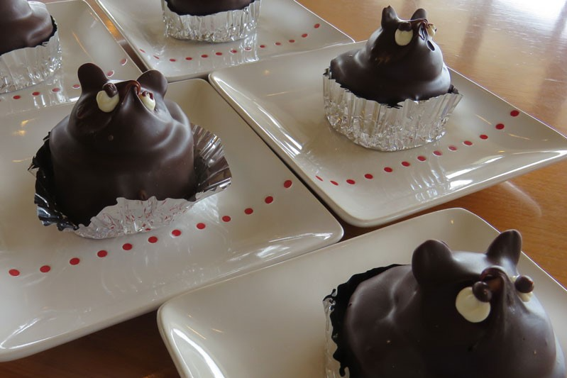 雫石の老舗中村屋。バタークリームたっぷりの背徳グルメ「チョコたぬき」と飲み物をセットにしました(650円）