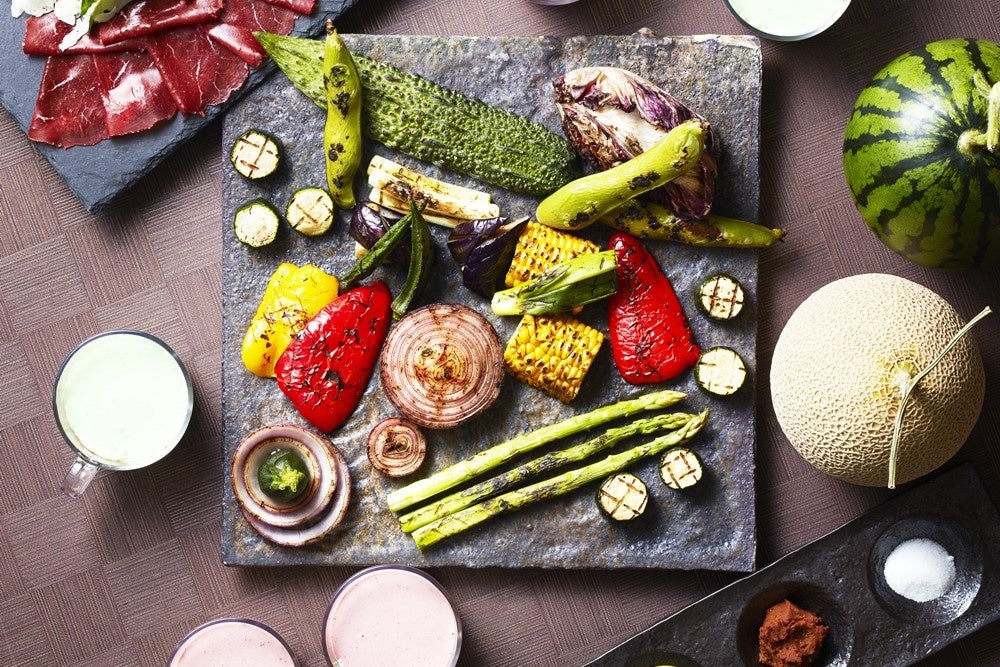 夏野菜の炭火焼き