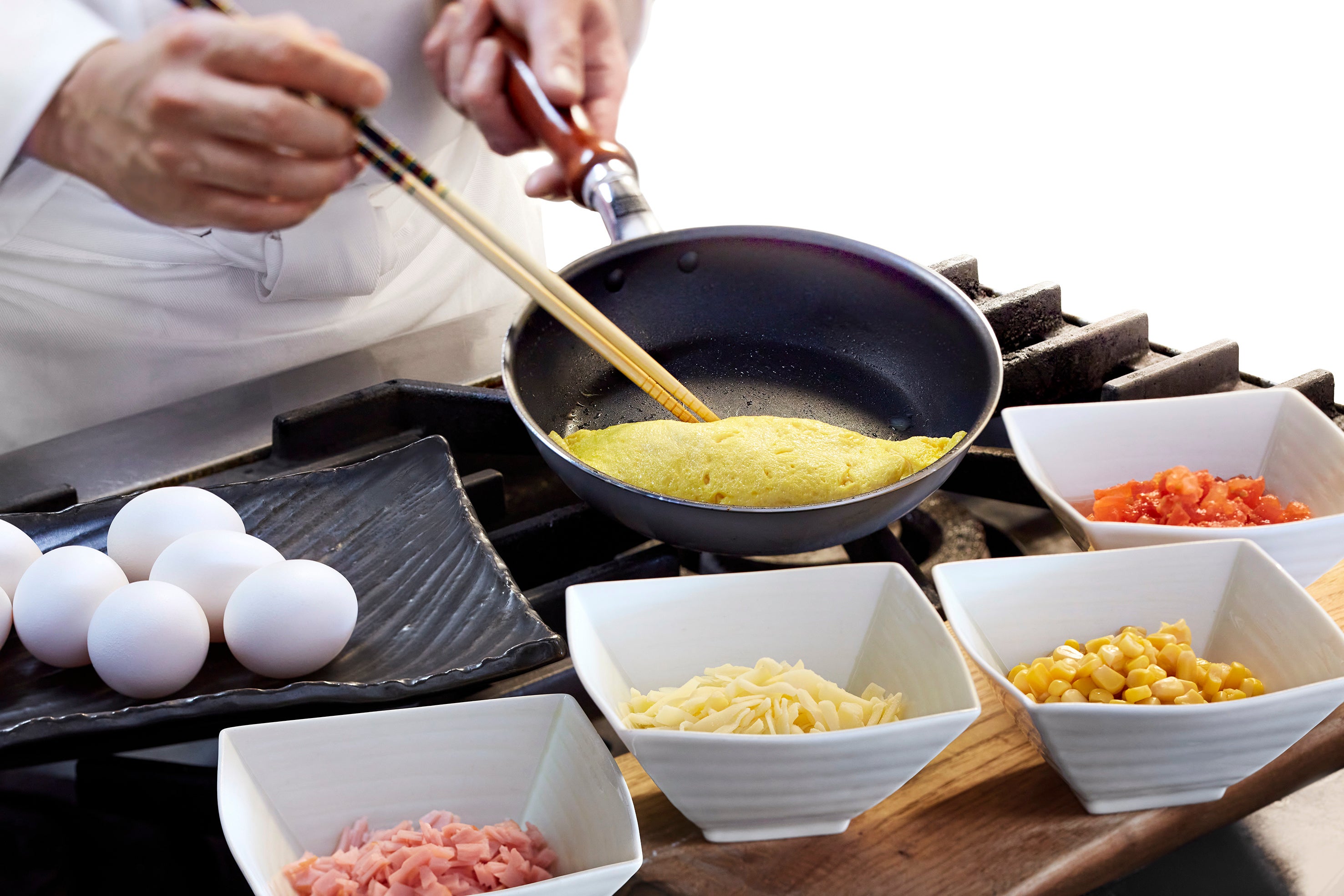 【モーニングビュッフェ】地元卵のふわふわオムレツ