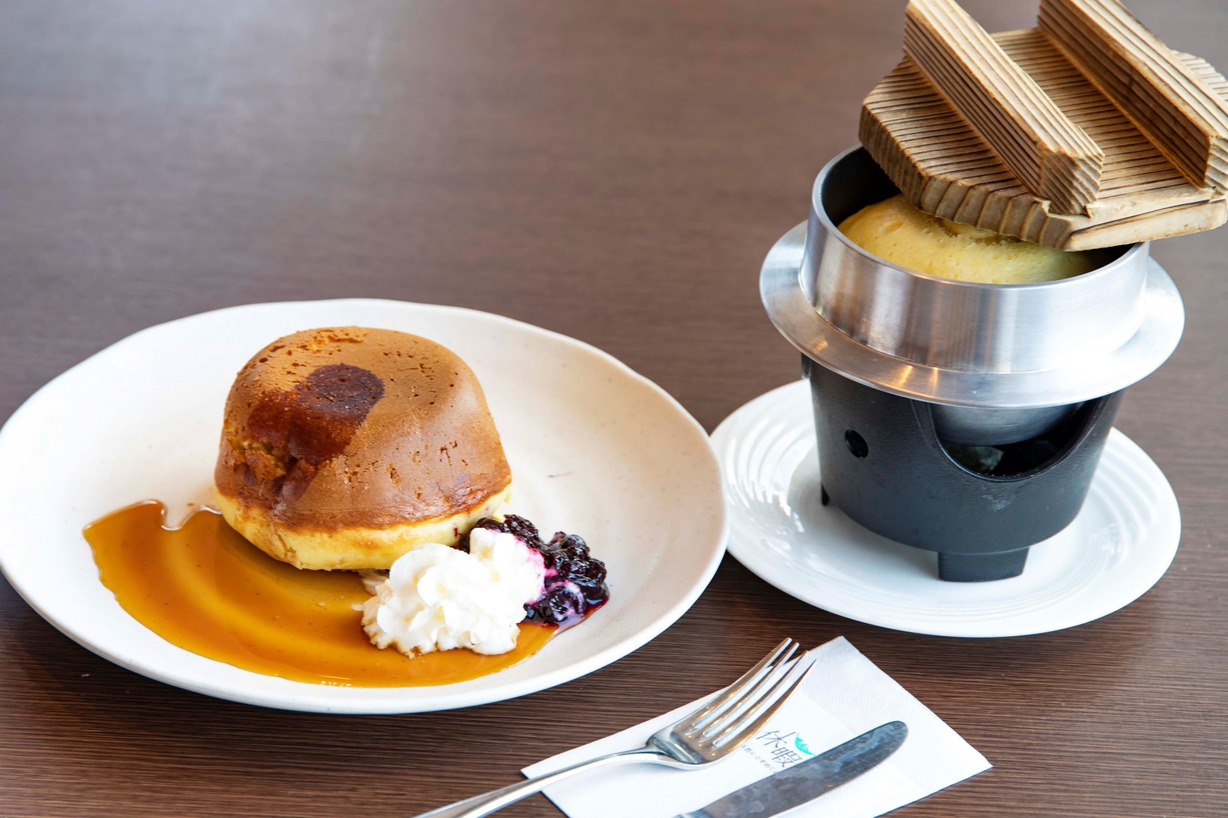 羽釜で焼き上げたふわっふわのパンケーキ