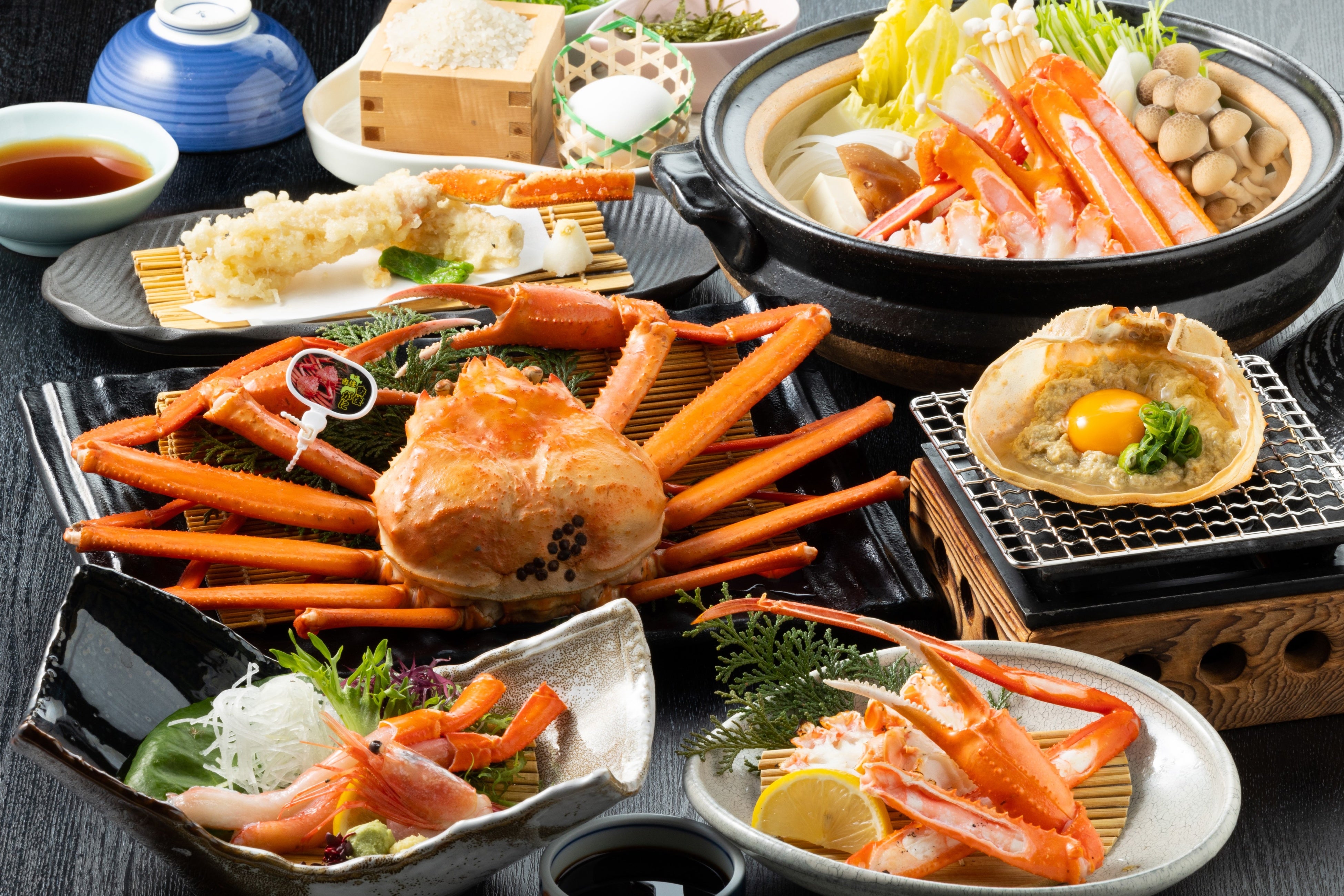 香住蟹2杯付きフルコース