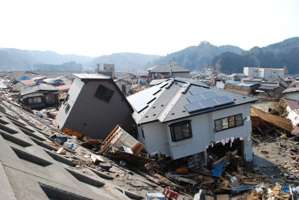 震災直後の田老の様子