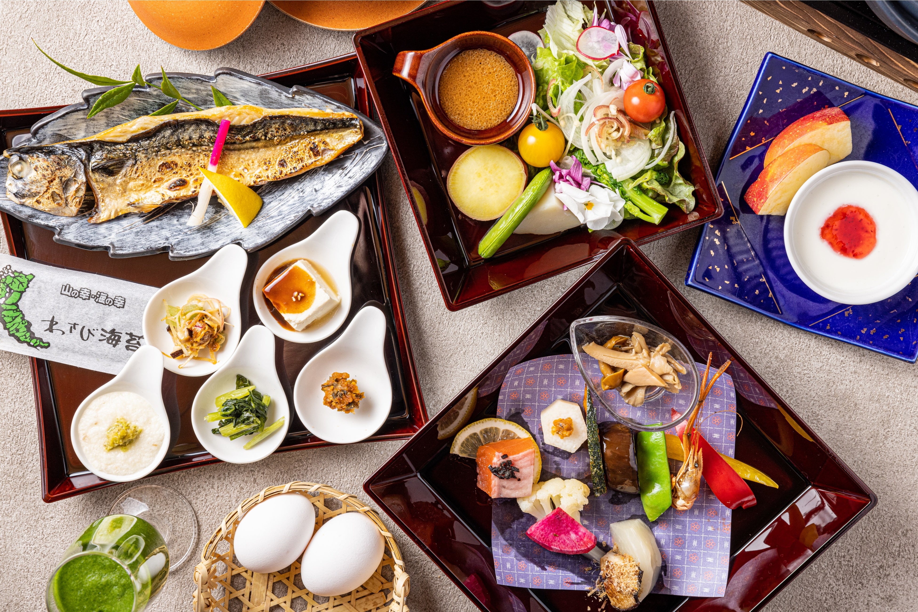 安曇野絶景ツアー参加後の朝食（ホテルにて）