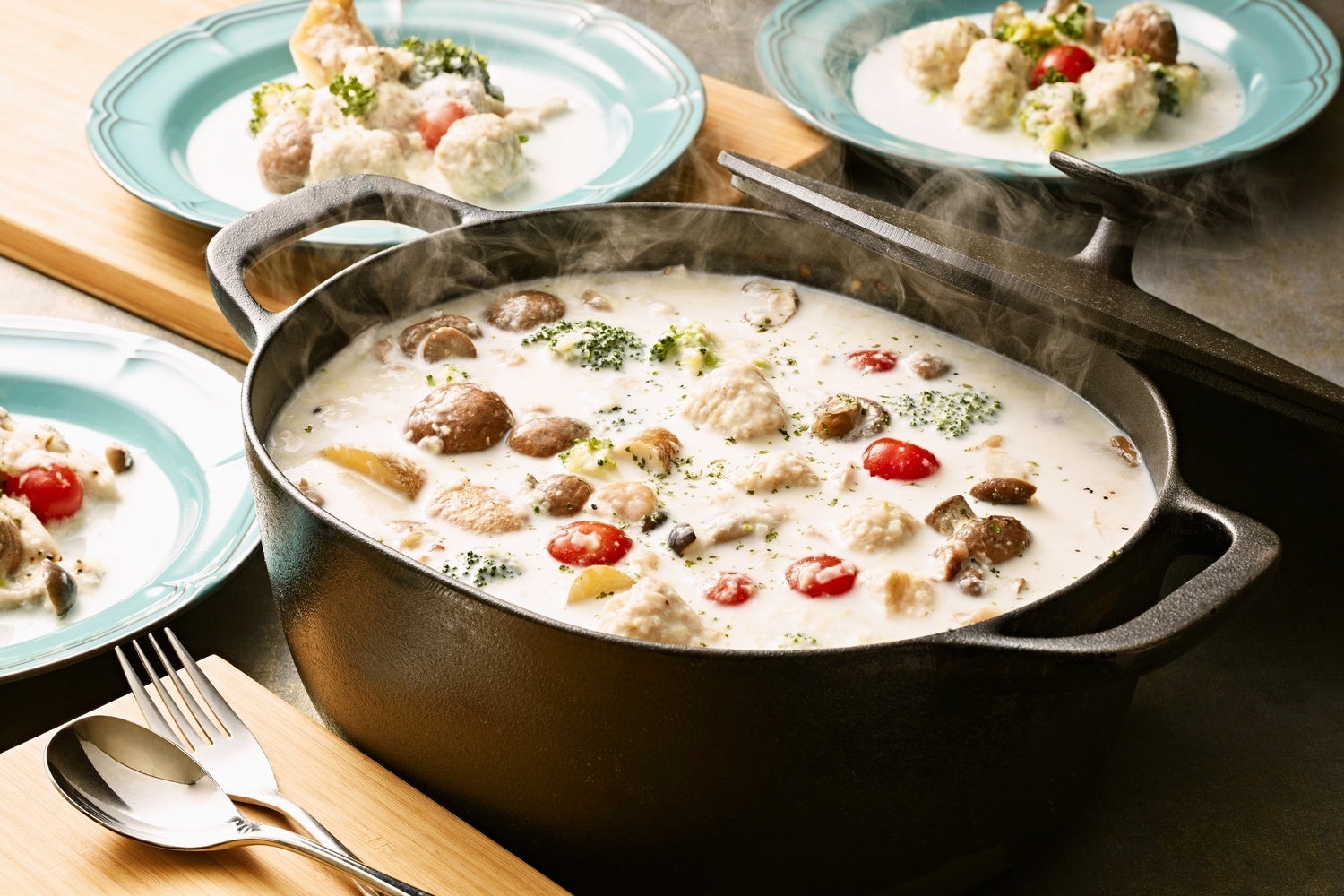 ミートボールと季節野菜のクリーム煮