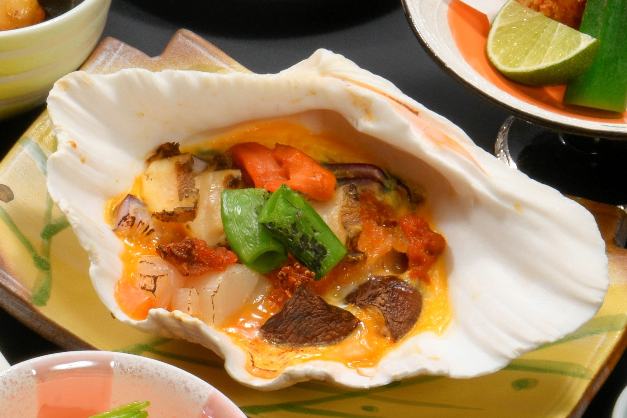 雲丹入り鮑貝焼き