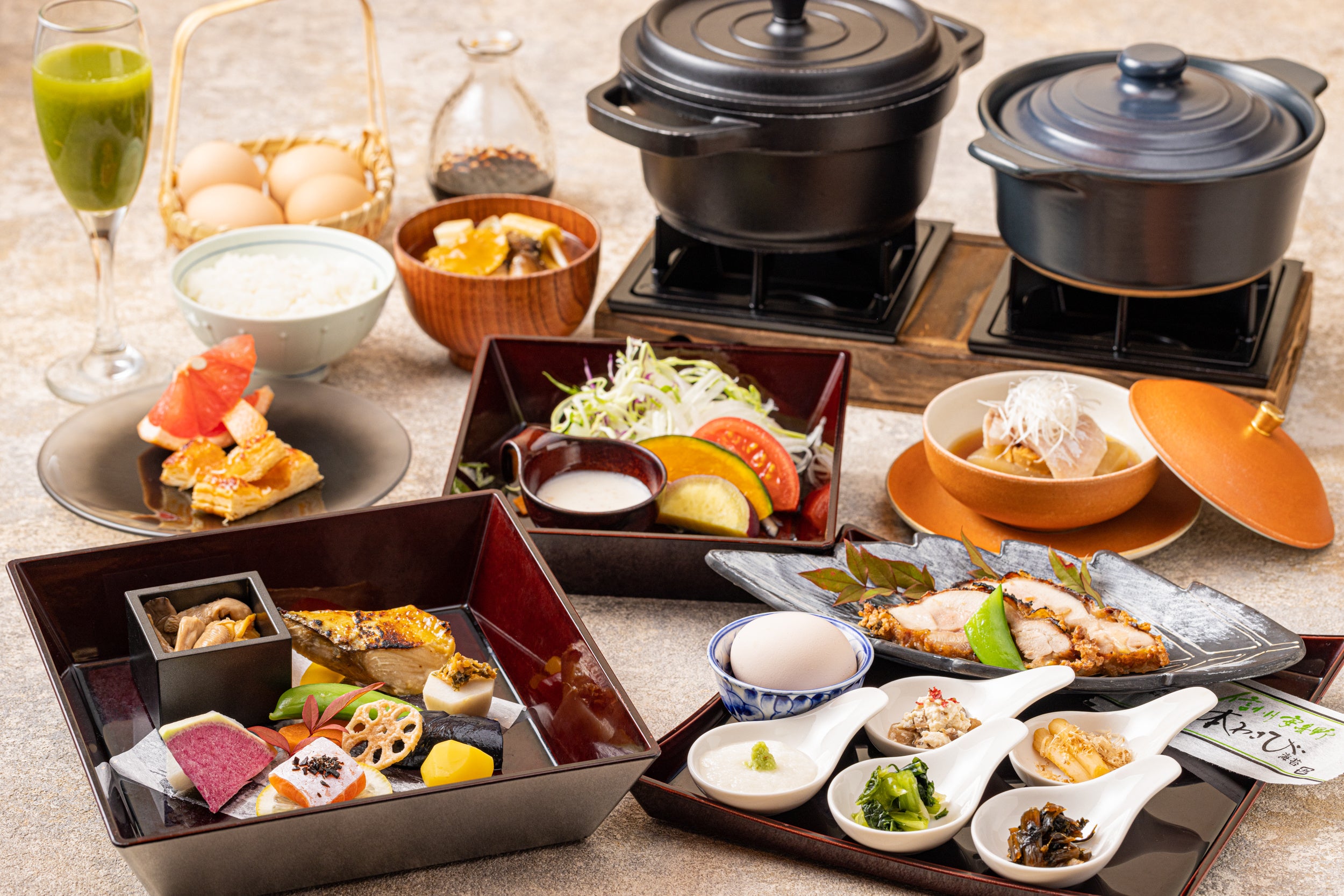 安曇野絶景ツアー参加後の朝食内容（ホテルにて）