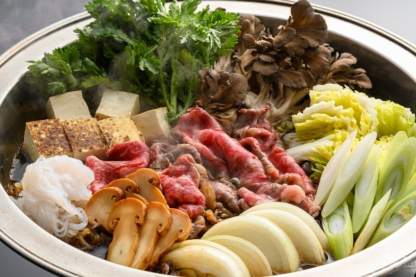 松茸と国産和牛のすき煮