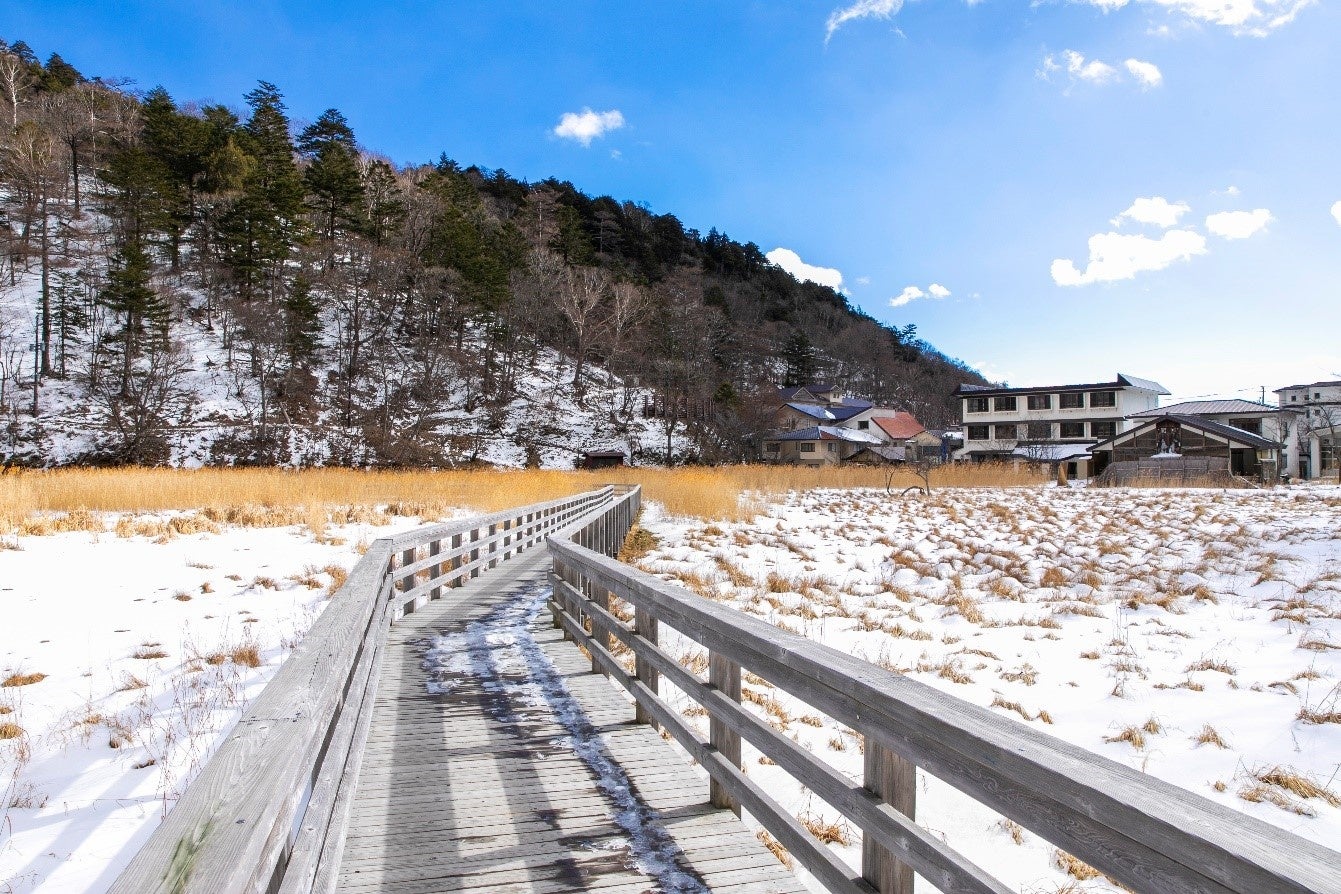 源泉のある【湯ノ平湿原】～雪解けが進む湯元温泉街をスタッフがご案内します