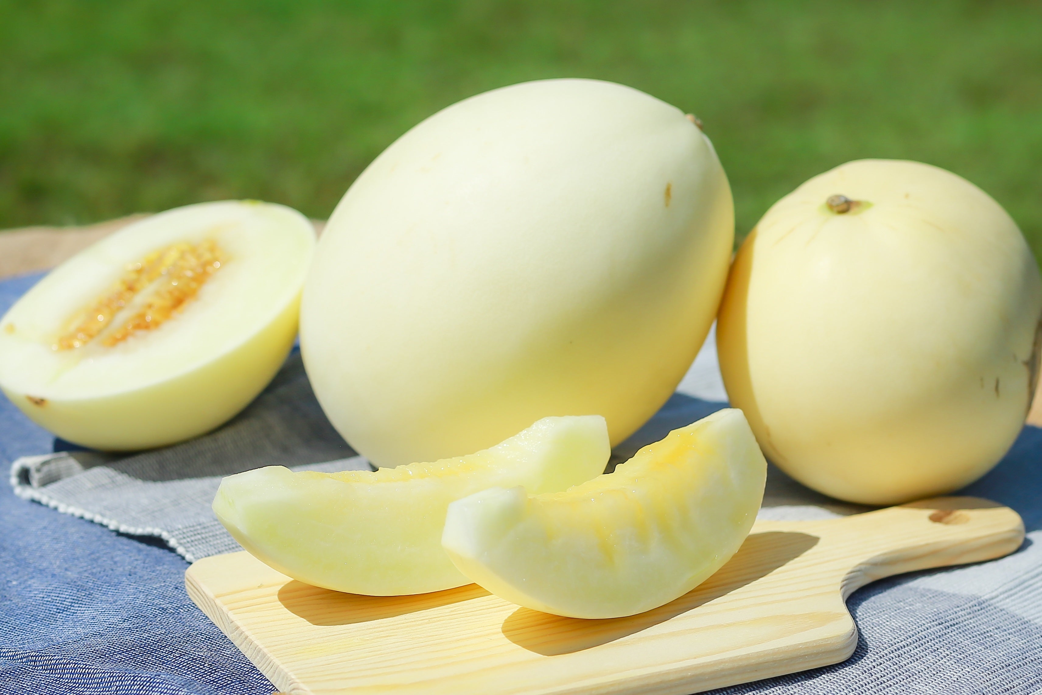 糖度15~16度で、ホームラン級の美味しさという意味で名づけられました。とくに南阿蘇地区は標高500ｍの高冷地で昼間と夜間の温度差により、美味しいホームランメロンが作られます