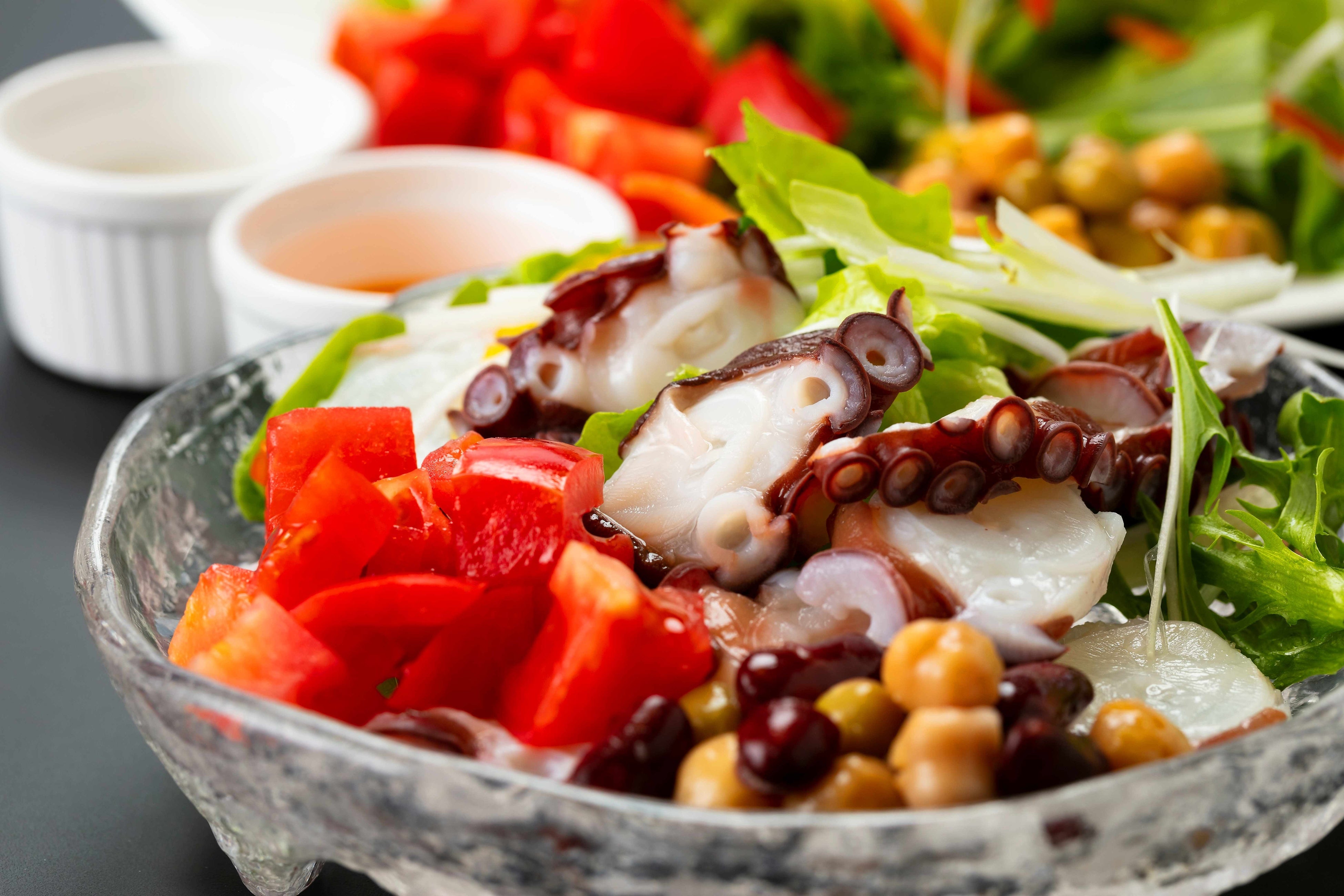 真蛸と夏野菜のサラダ