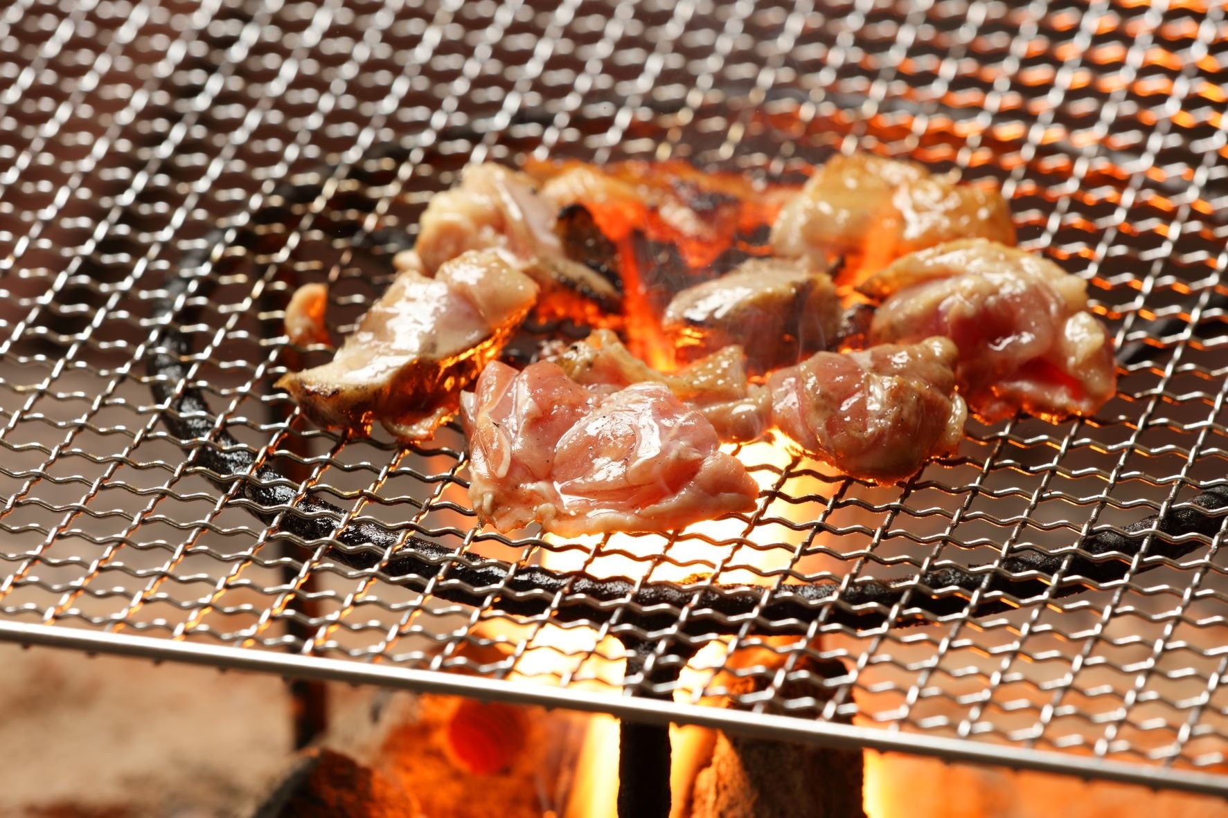 弾力のある肉質で濃厚なコクの「肥後のうまか赤鶏炭火焼」