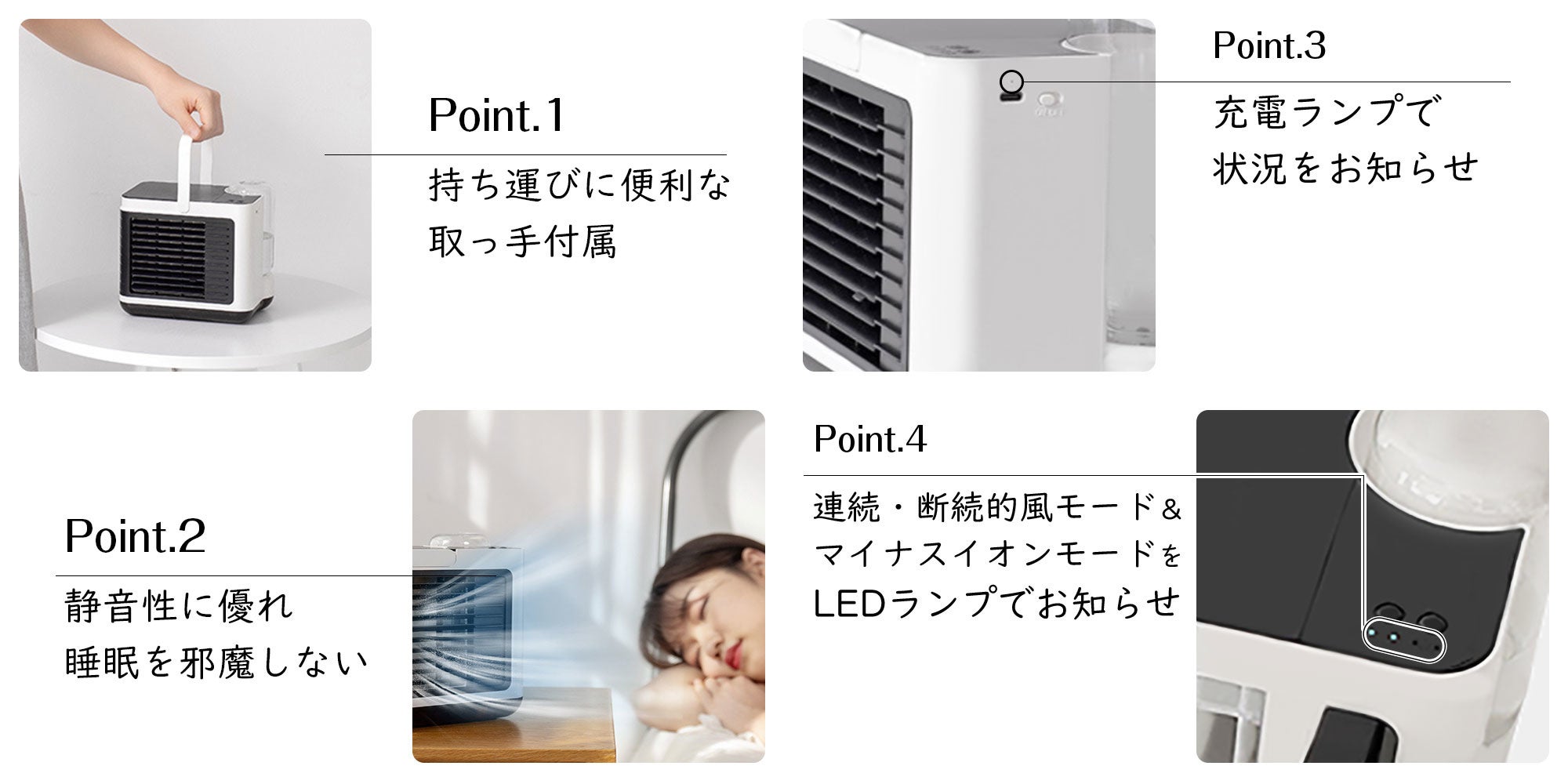 冷風機・加湿・送風・マイナスイオン機能付き 新しい未使用 扇風機 冷風機 冷風扇 加湿 冷却 マイナスイオン