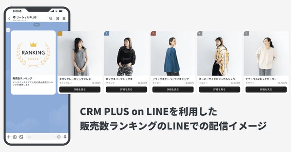 CRM PLUS on LINE 販売数ランキング機能:LINEでの配信イメージ