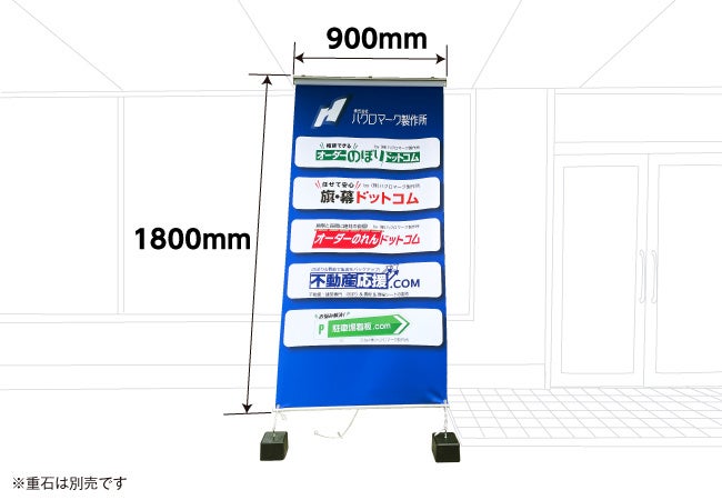ロールスクリーン式店頭幕サイズ