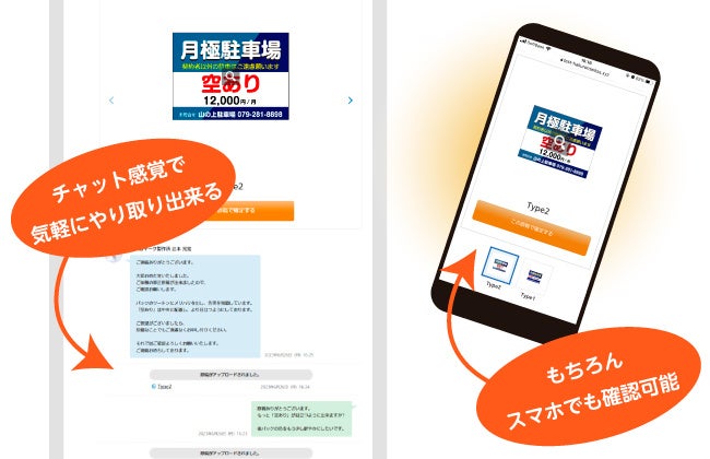 チャットシステムでやり取りも簡単