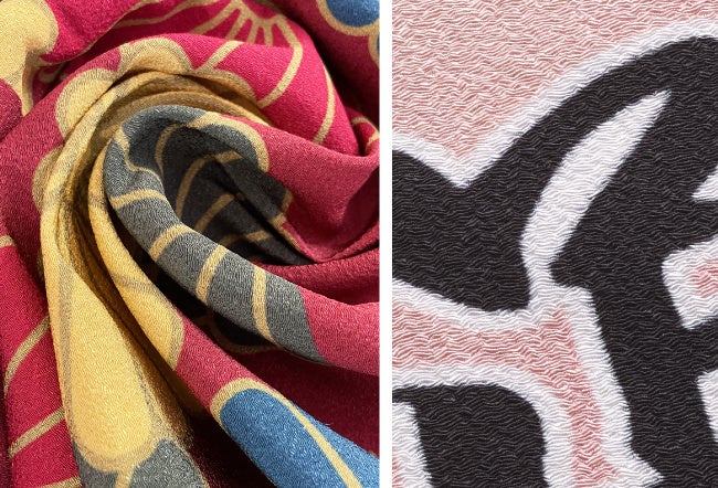 鬼ちりめん生地のアップ