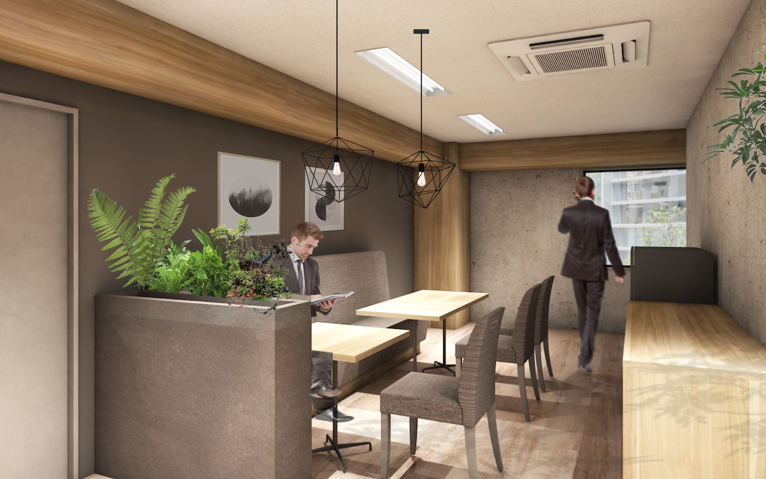 カフェスタイルを意識した社員専用のリフレッシュスペース