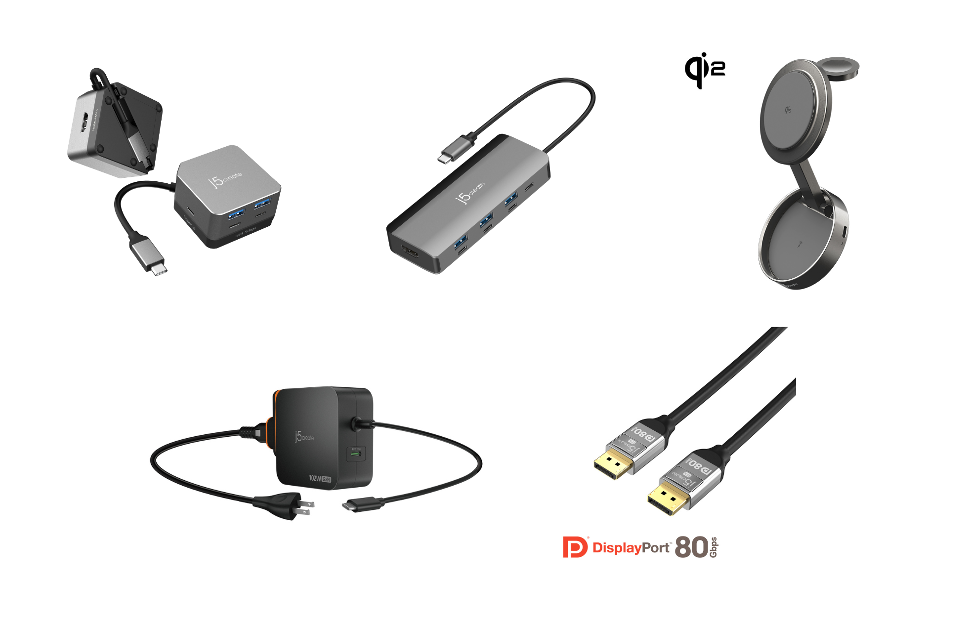 j5createから超小型マルチアダプター・Qi2充電器・16K対応ケーブルなど