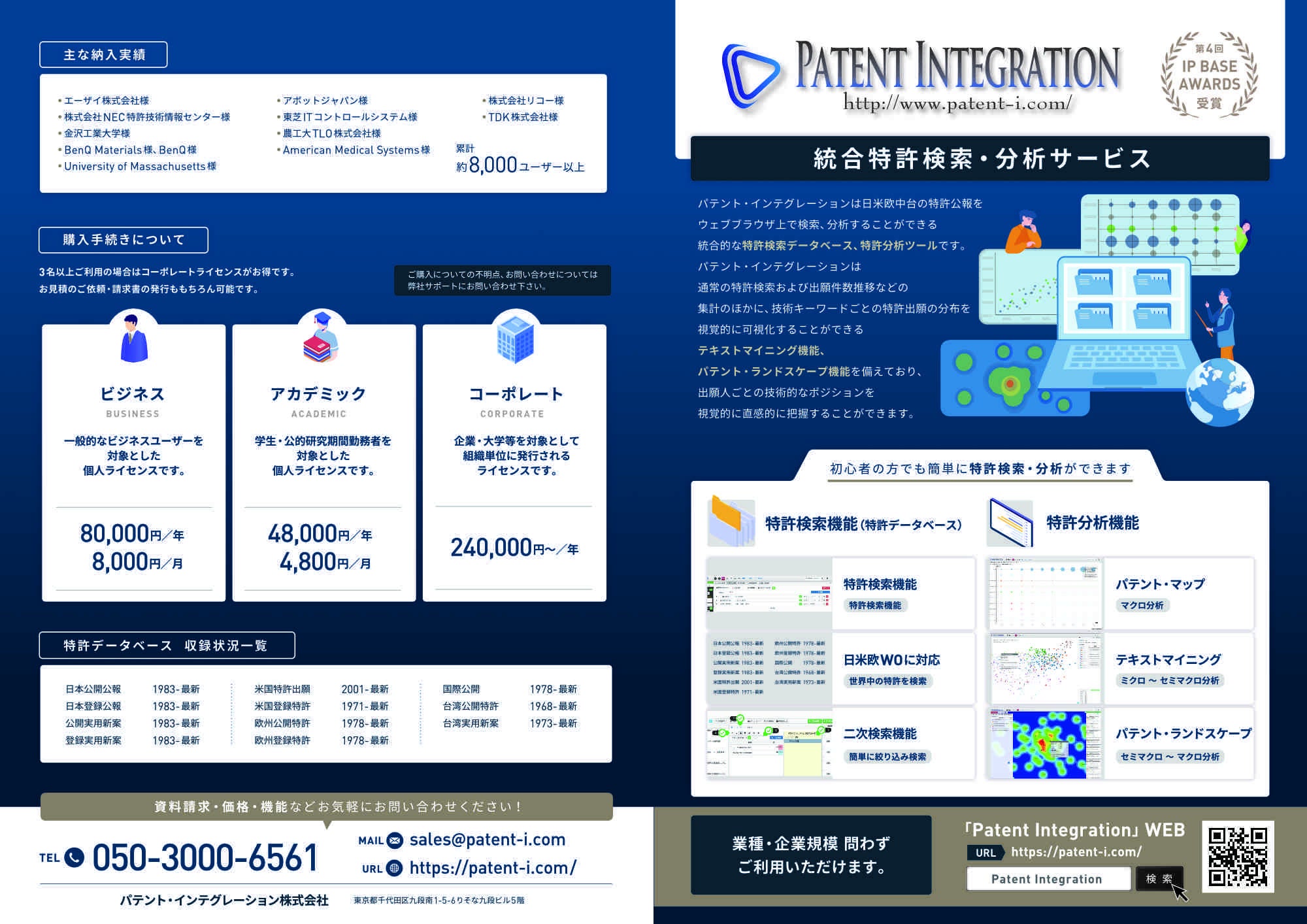 特許データベース「パテント・インテグレーション」