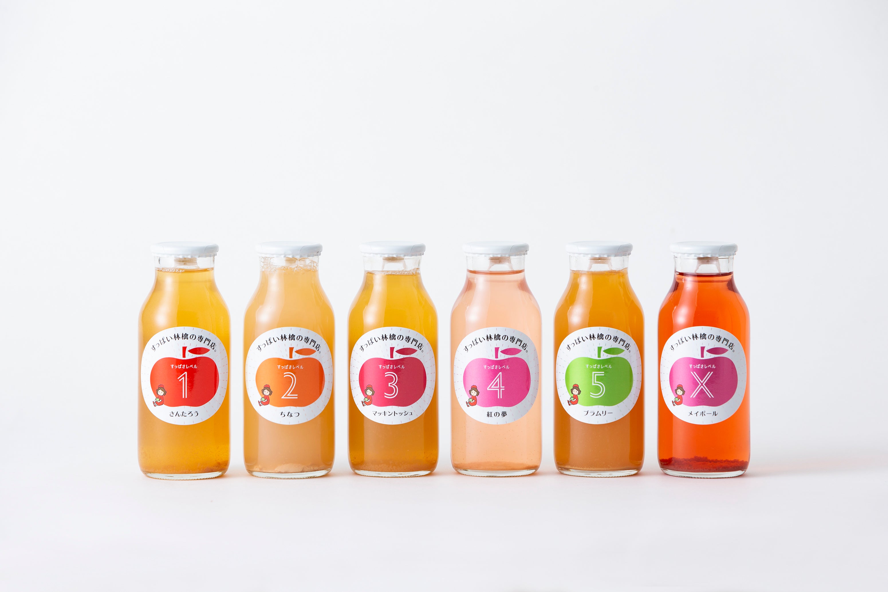 リンゴの品種によって異なる色と味