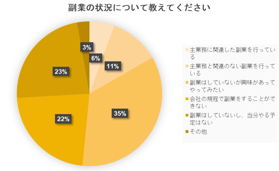 グラフ　副業の状況