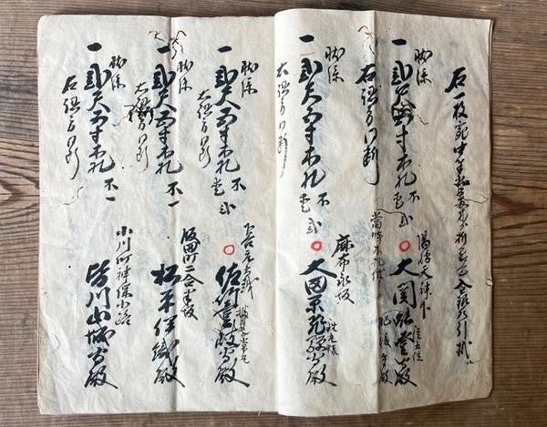 諸侯方其外年頭状木札配進録