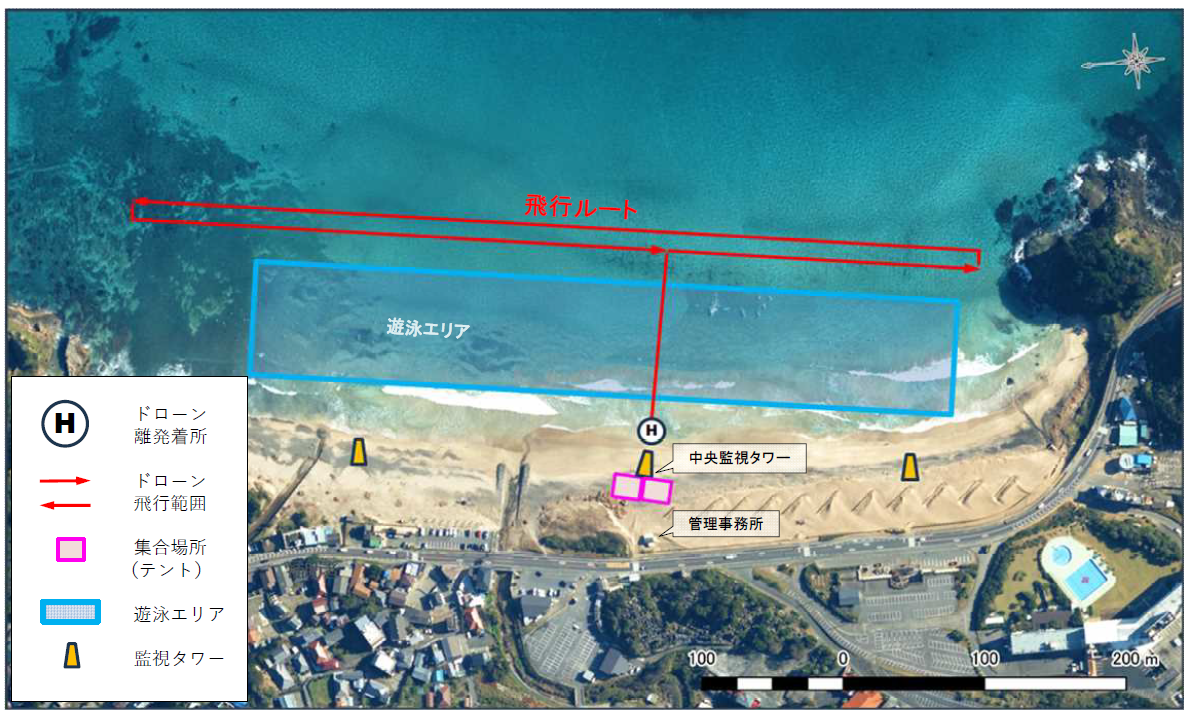 実証実験場所位置図（白浜大浜海岸）静岡県実証実験資料より