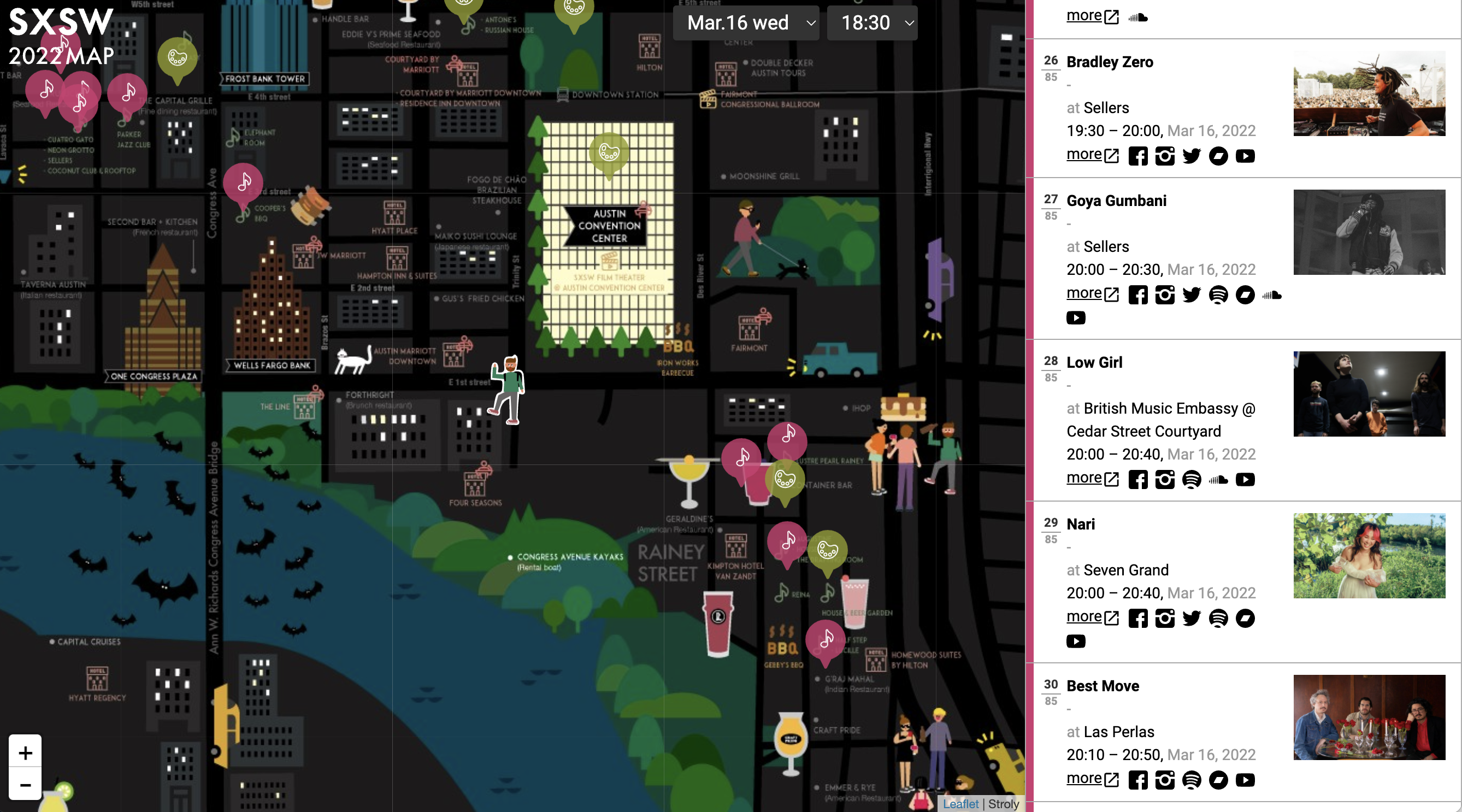 夜になるとナイトマップで楽しめる