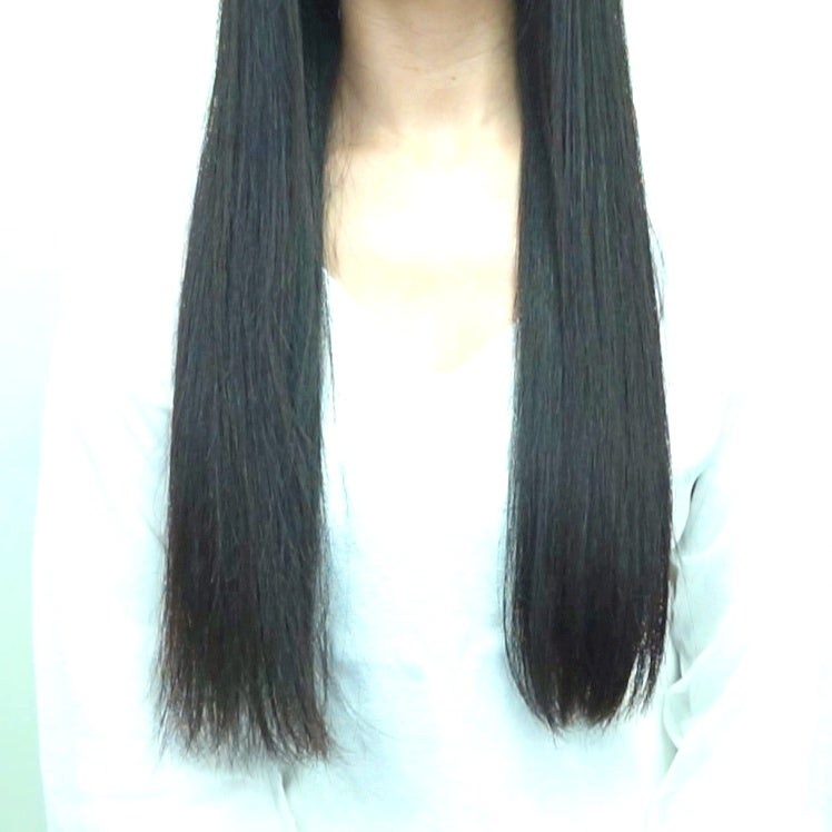 左はブラッシングのみ 右はヘアミスト+低温スタイリング