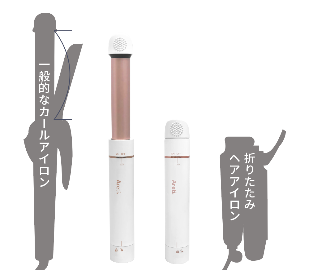 旅行にも便利な携帯用 2way ヘアアイロン ミニ】前髪もメンズの短い髪