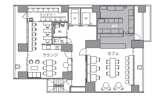 2F共用部・カフェ フロアマップ