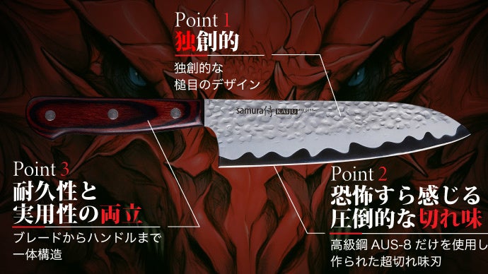 怪獣の牙が料理を旨くする 圧倒的な切れ味を体感できる包丁 Samura Kaiju が1月26日 水 Makuakeにて先行販売開始 株式会社ミラソラのプレスリリース