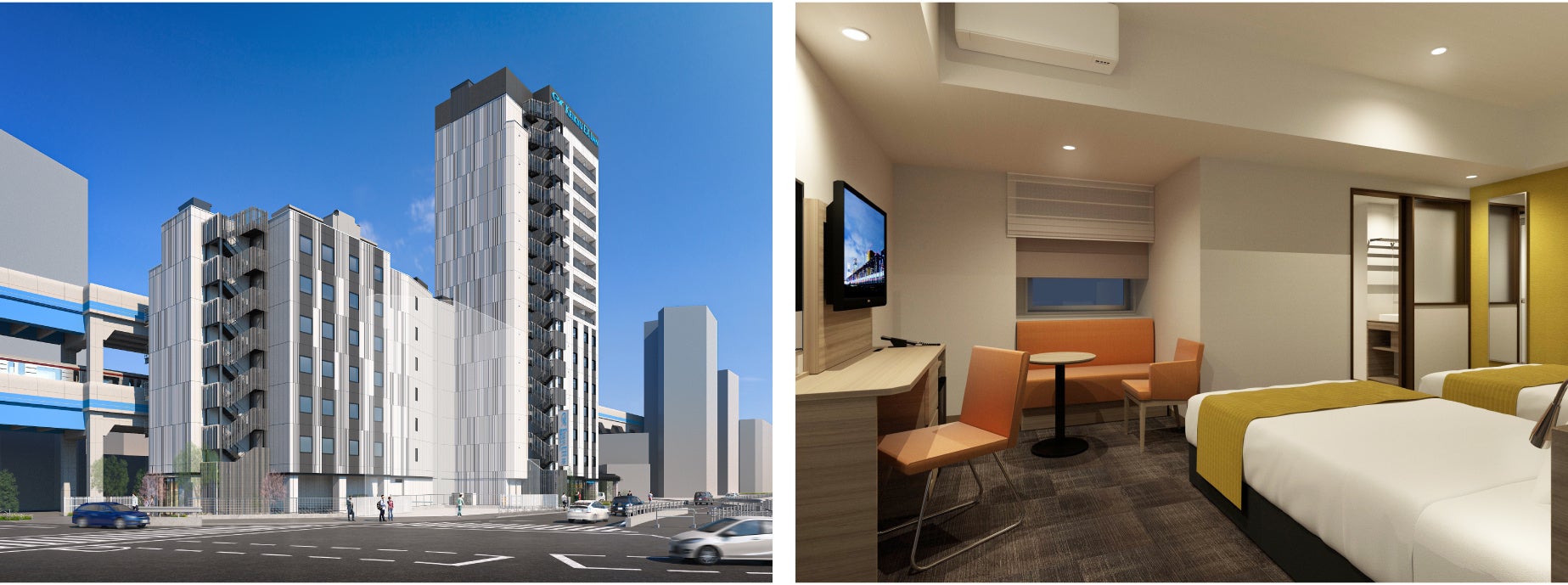 2022年4月30日（土）開業予定の「京急 EXイン 京急蒲田駅前」イメージ（全室禁煙・134室）