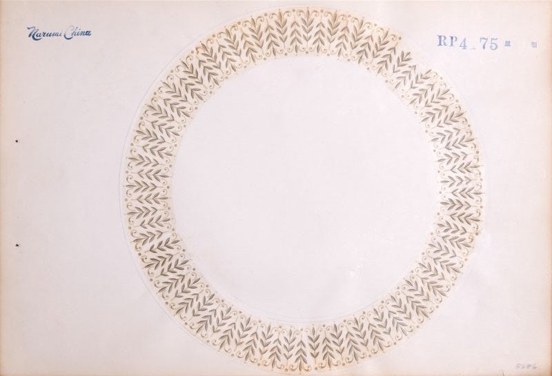 意匠認証登録台帳《RP4175／RADCLIFFE》昭和33（1958）年11月14日登録昭和34（1959）年4月8日登録　名古屋製陶所　個人蔵
