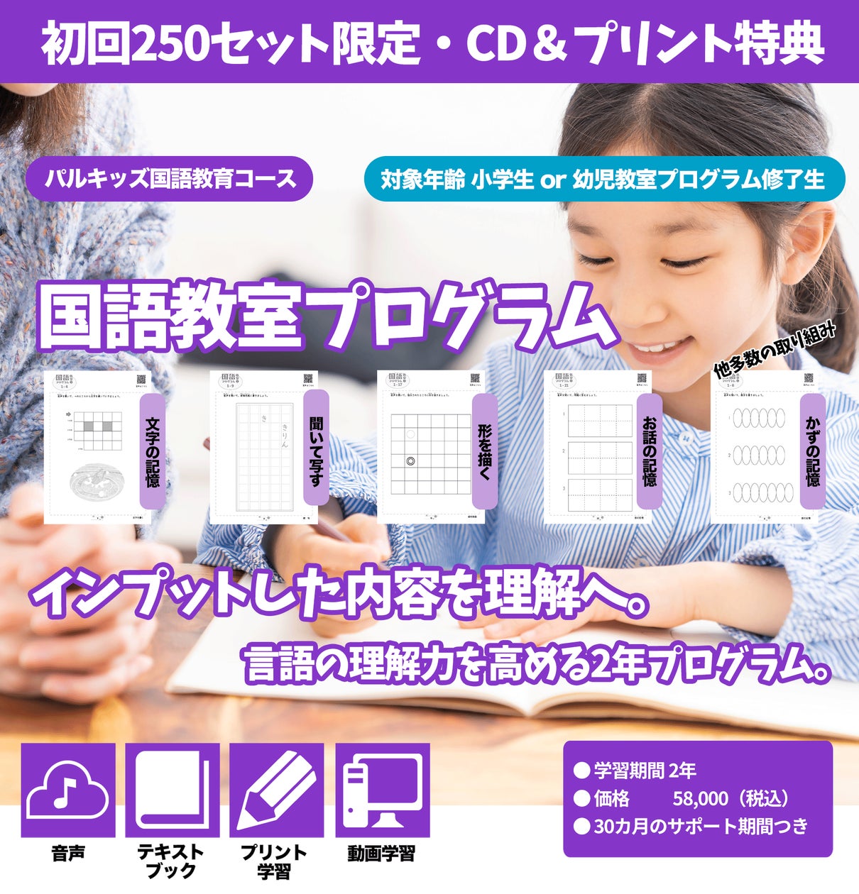 子どもの「理解する力」を育てる新しい家庭用学習教材『国語教室 子どもの「理解する力」を育てる新しい家庭用学習教材『国語教室