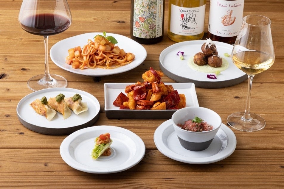 「ヴィーガンコースメニュー」、季節や仕入れ状況により変更になることがあります（写真はSHE meguro提供）