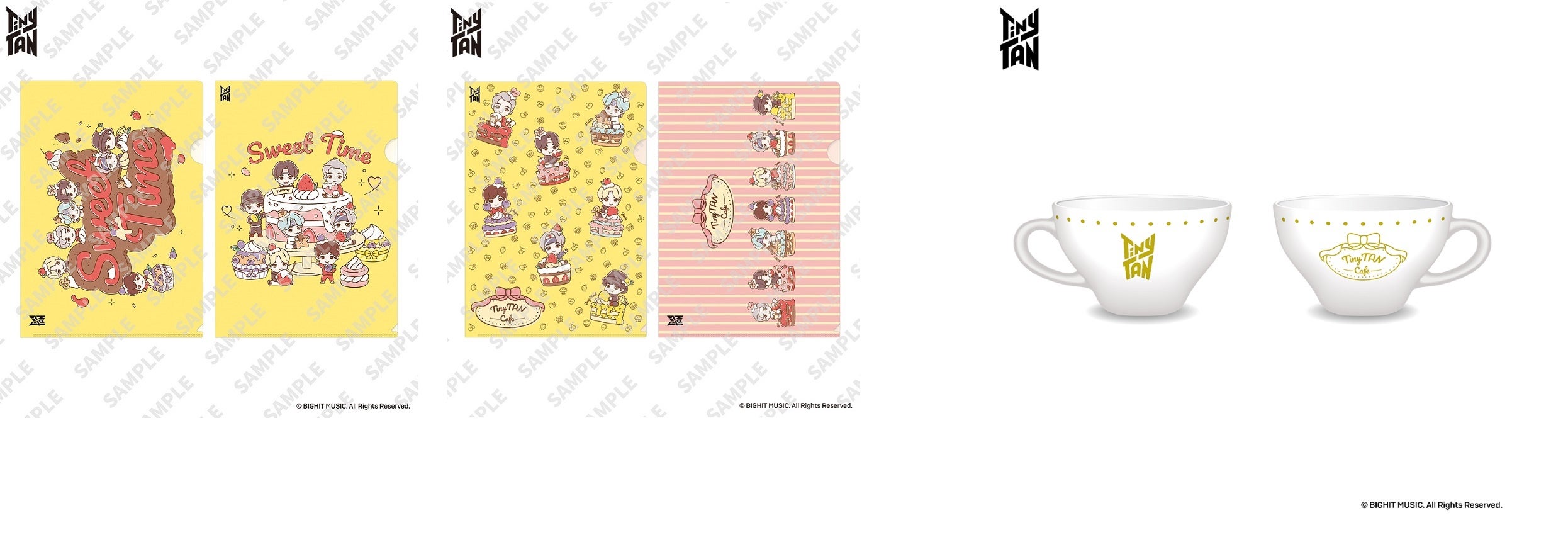 クリアファイル2枚セット(A 、B）、 ティーカップ