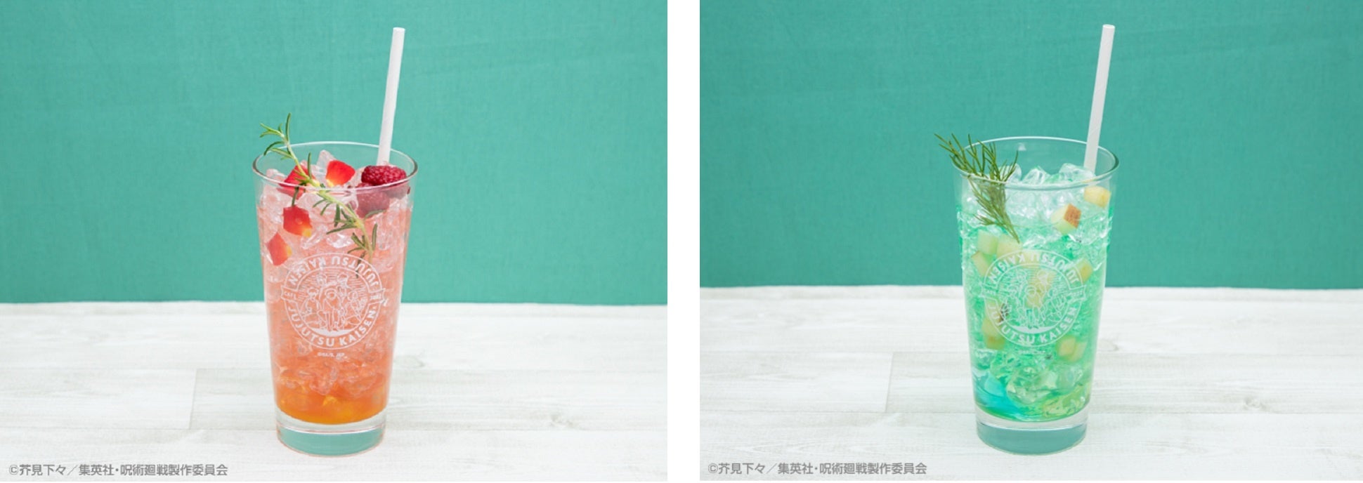 【虎杖悠仁】パッションクランベリーティーソーダ、【伏黒恵】グリーンアップルミントソーダ
