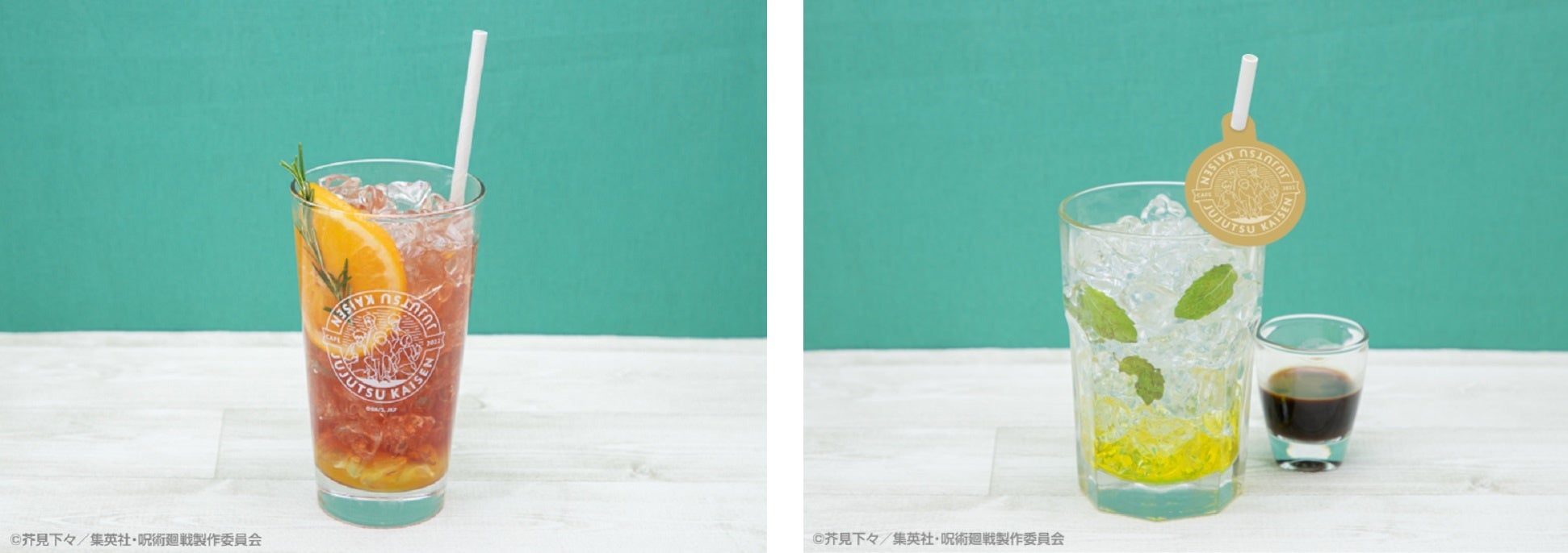 【釘崎野薔薇】オレンジローズヒップティーソーダ、【七海建人】コーヒーモヒートソーダ