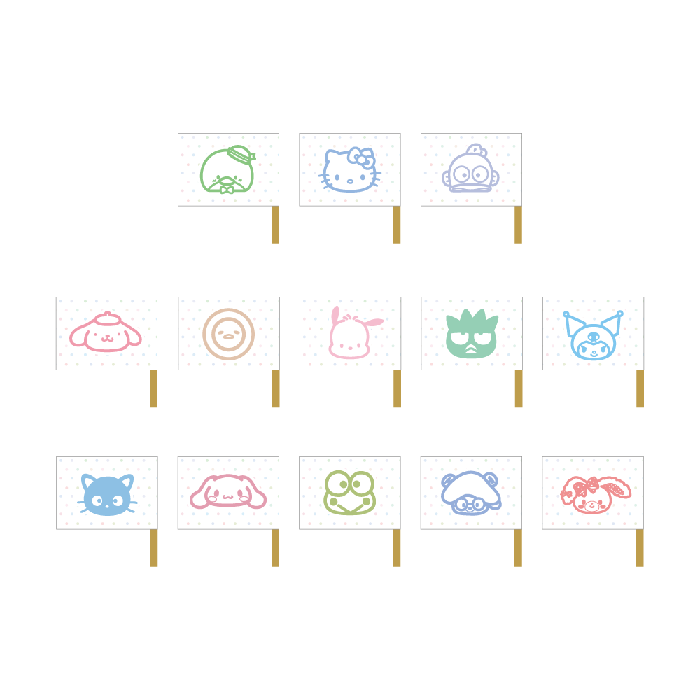 【フード、デザートメニュー注文特典】サンリオキャラクター紙ピック（全13種）