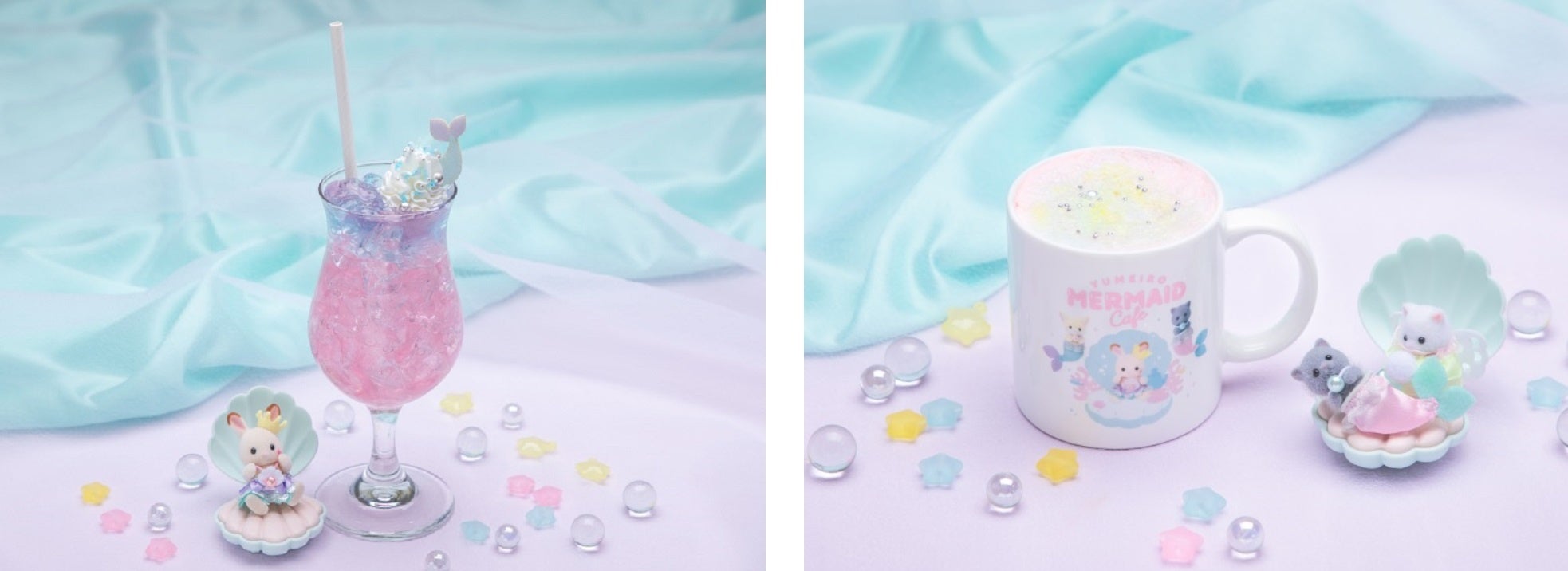 マーメイドゼリーソーダ 、ゆめいろクリーミーラテ