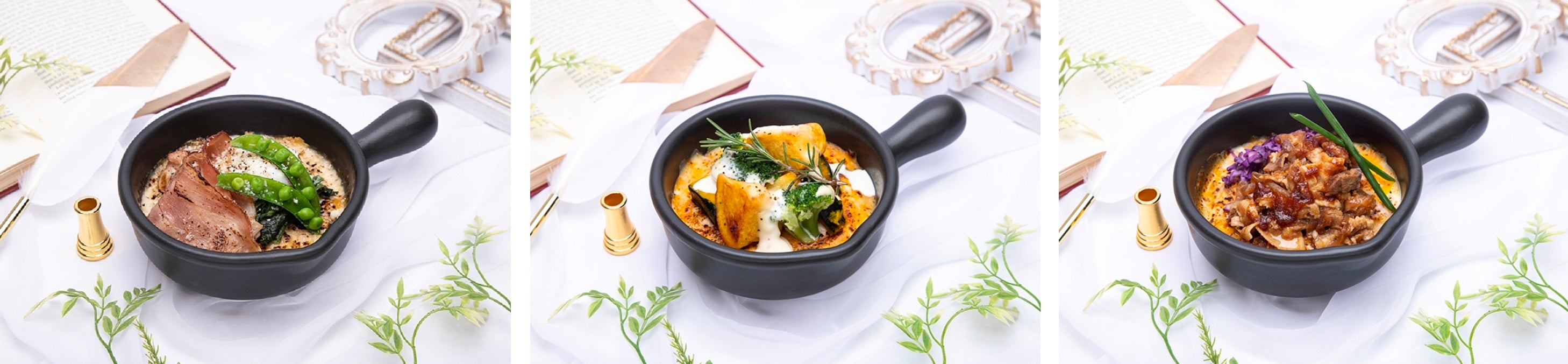 【NEW】ホワイトカルボナーラ風ドリア、【Q】クリームチーズのサツマイモ＆かぼちゃドリア、【JUHAKNYEON】ポーククジンジャードリア