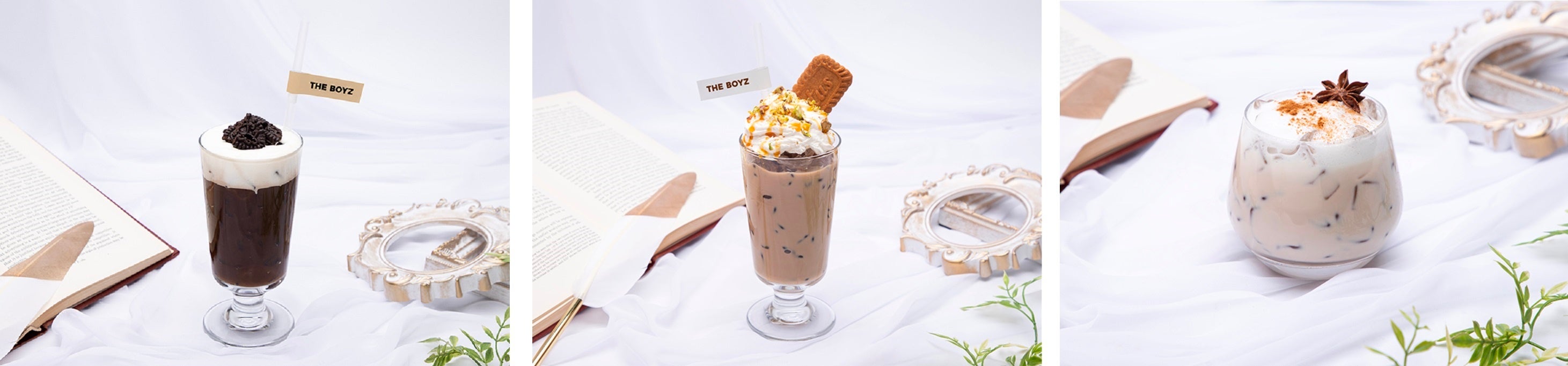 Salty コーヒー、Sweetキャラメルラテ、Spiccy!チャイティーラテ