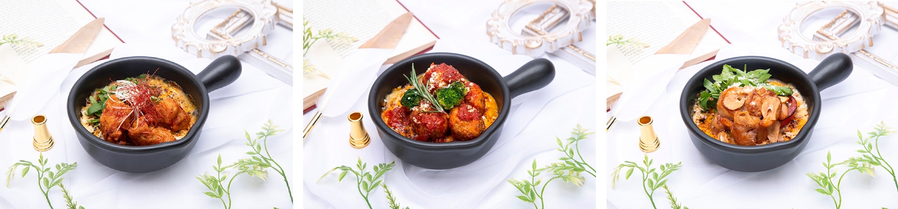 【HYUNJAE】ヤンニョムチキンドリア、【JUYEON】ゴロゴロミートボールドリア、【KEVIN】エビドリア〜フライドガーリックを添えて〜