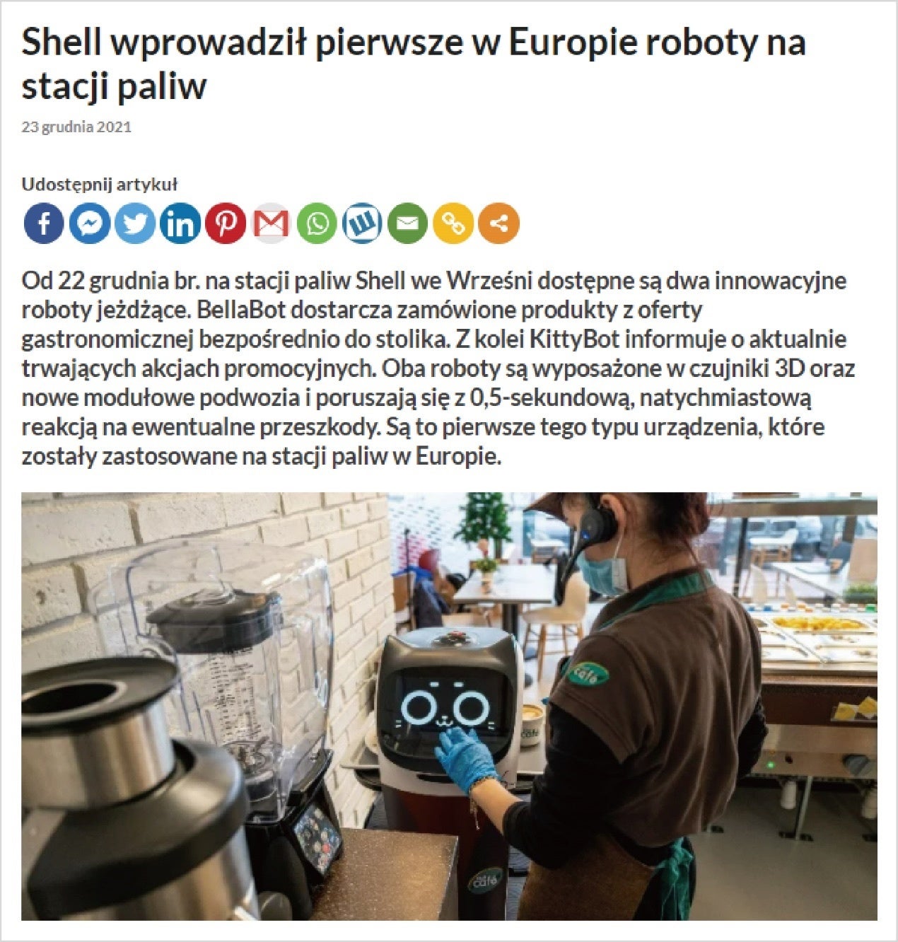 Pudu Roboticsとポーランド石油大手のシェルと連携 Pudu社製配膳ロボット初となるガソリンスタンドにて導入 Pudu Roboticsのプレスリリース Pudu Roboticsとポーランド石油大手のシェルと連携 Pudu社製配膳ロボット初となるガソリンスタンドにて導入 Pudu Roboticsのプレスリリース