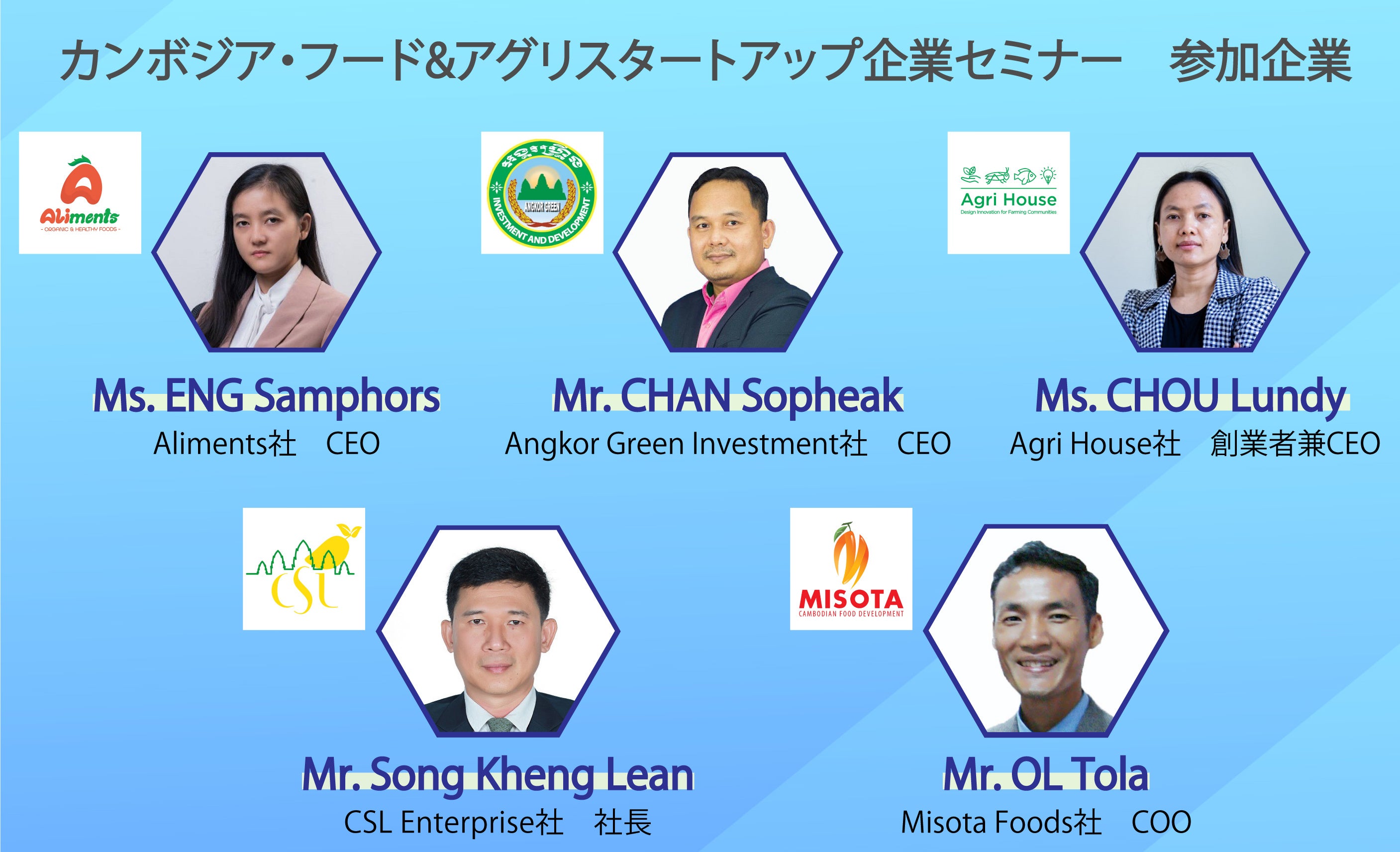 セミナーに参加するカンボジア企業5社