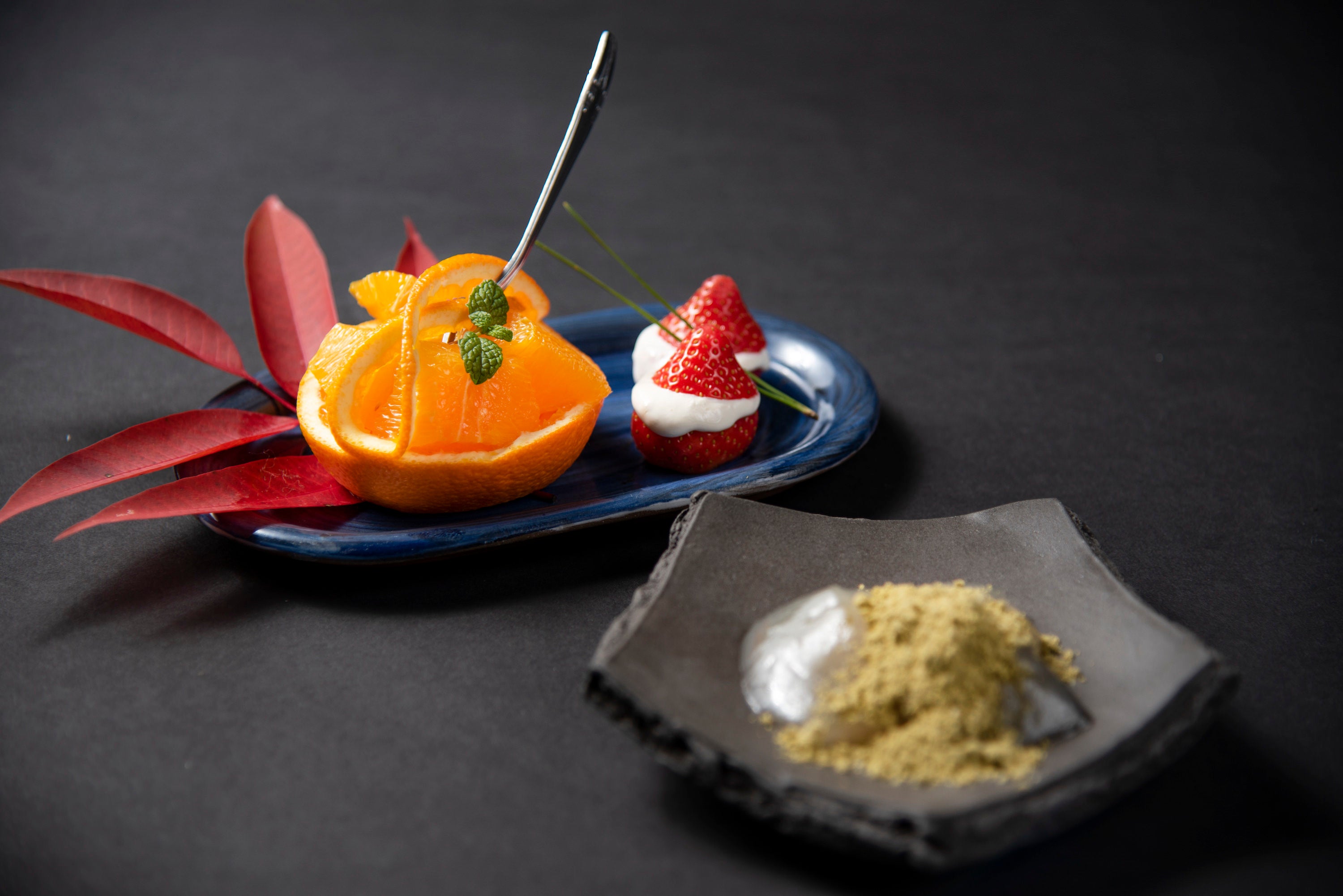 季節のフルーツと葛餅