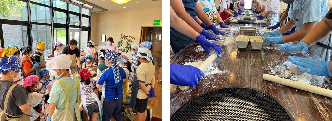 ピザ作り体験の様子