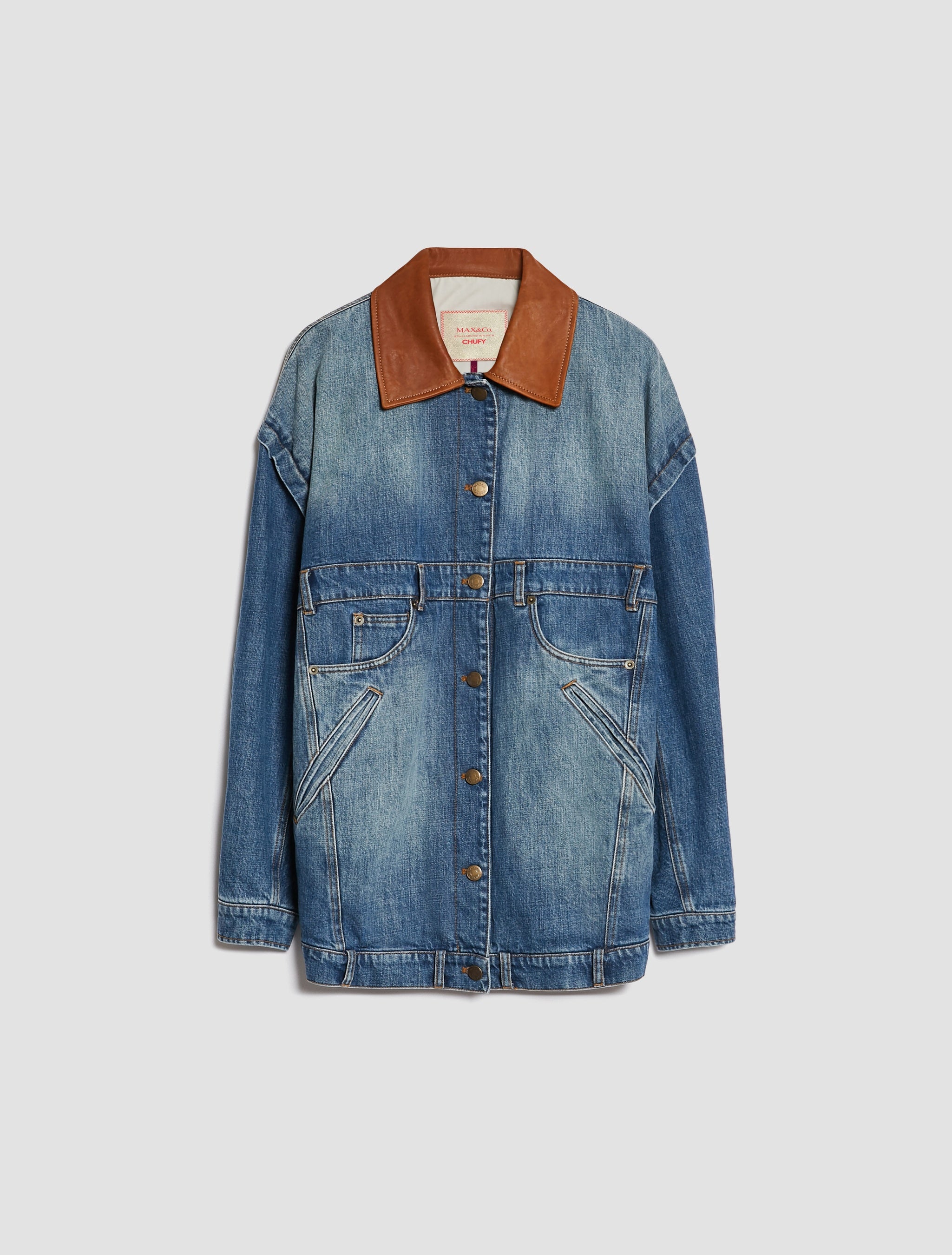 レザーディテール デニムジャケット¥105,600-税込