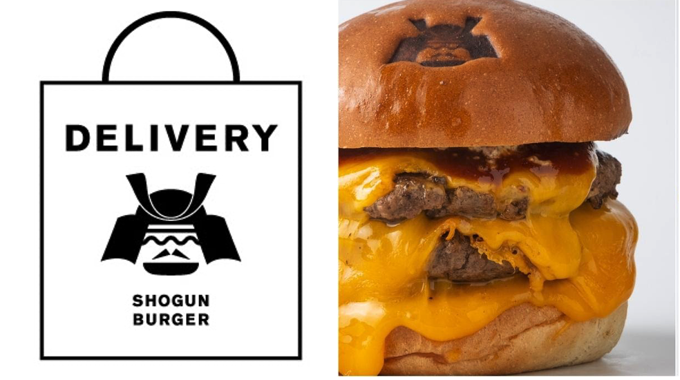 SHOGUN DELIVERYのシグネチャーメニュー「トリプルチーズバーガー」